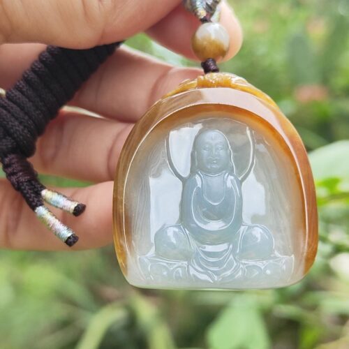 Old Pit Yellow Jadeite Buddha 6