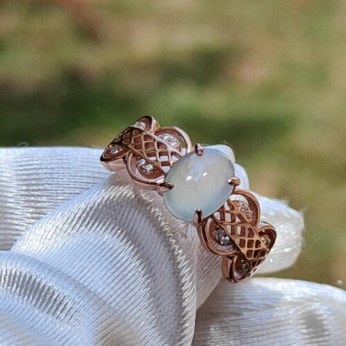 a ring on a white cloth