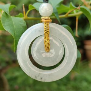 a jade pendant from a branch
