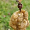 a close up of a stone pendant