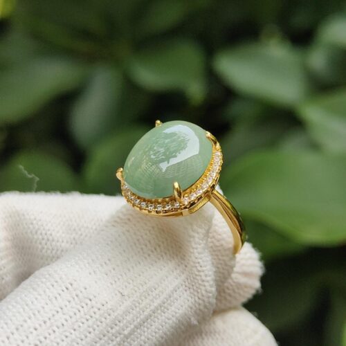 a hand wearing a glove with a ring