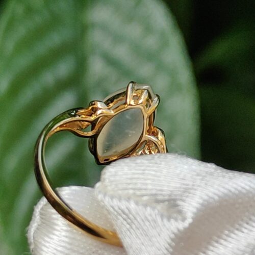 a gold ring with a stone in it