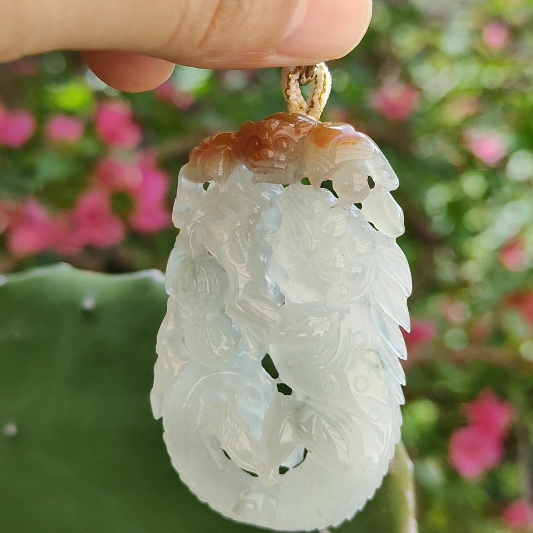 Carved with lizard, bat, peanut, coin and ruyi