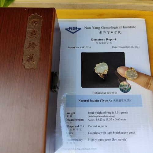 a ring with a gold ring in a box