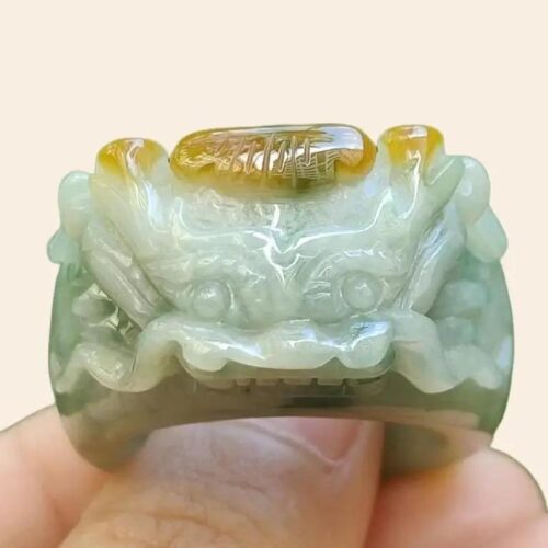 a hand holding a jade ring