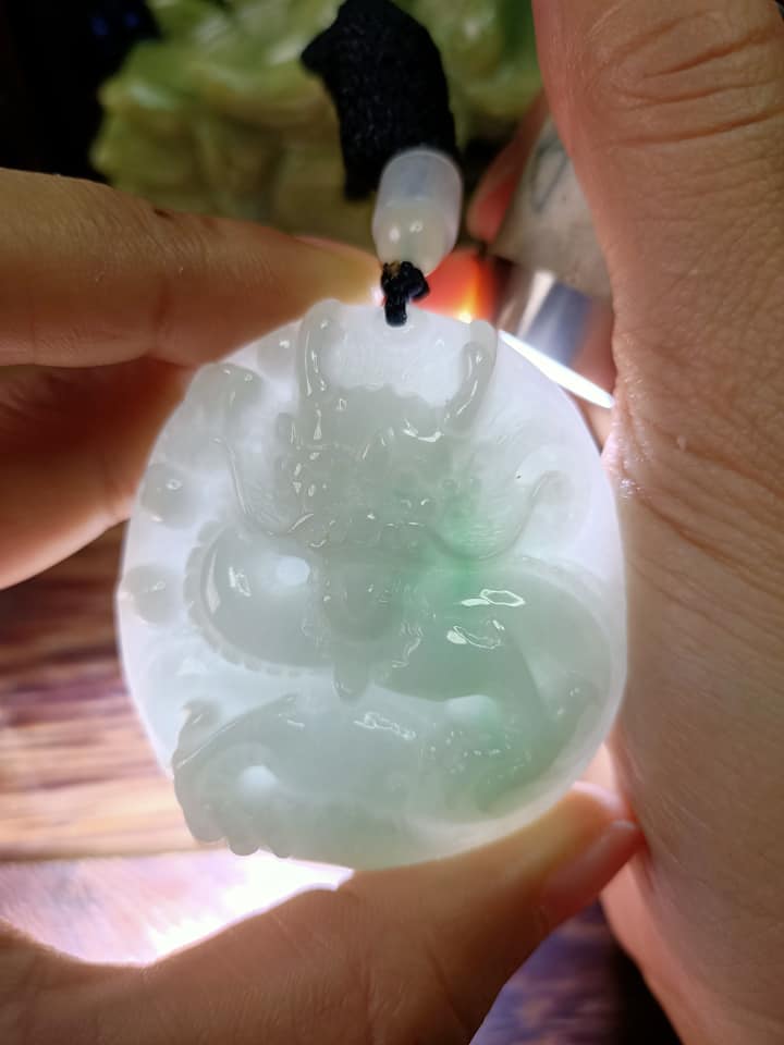 Jadeite Dragon pendant - jadeite jade pendant