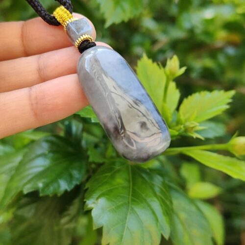 une main tenant un collier