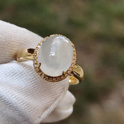 கையுறை அணிந்து மோதிரத்தை வைத்திருக்கும் கை