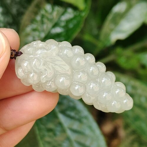 a hand holding a white grape