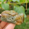 a hand holding a small stone