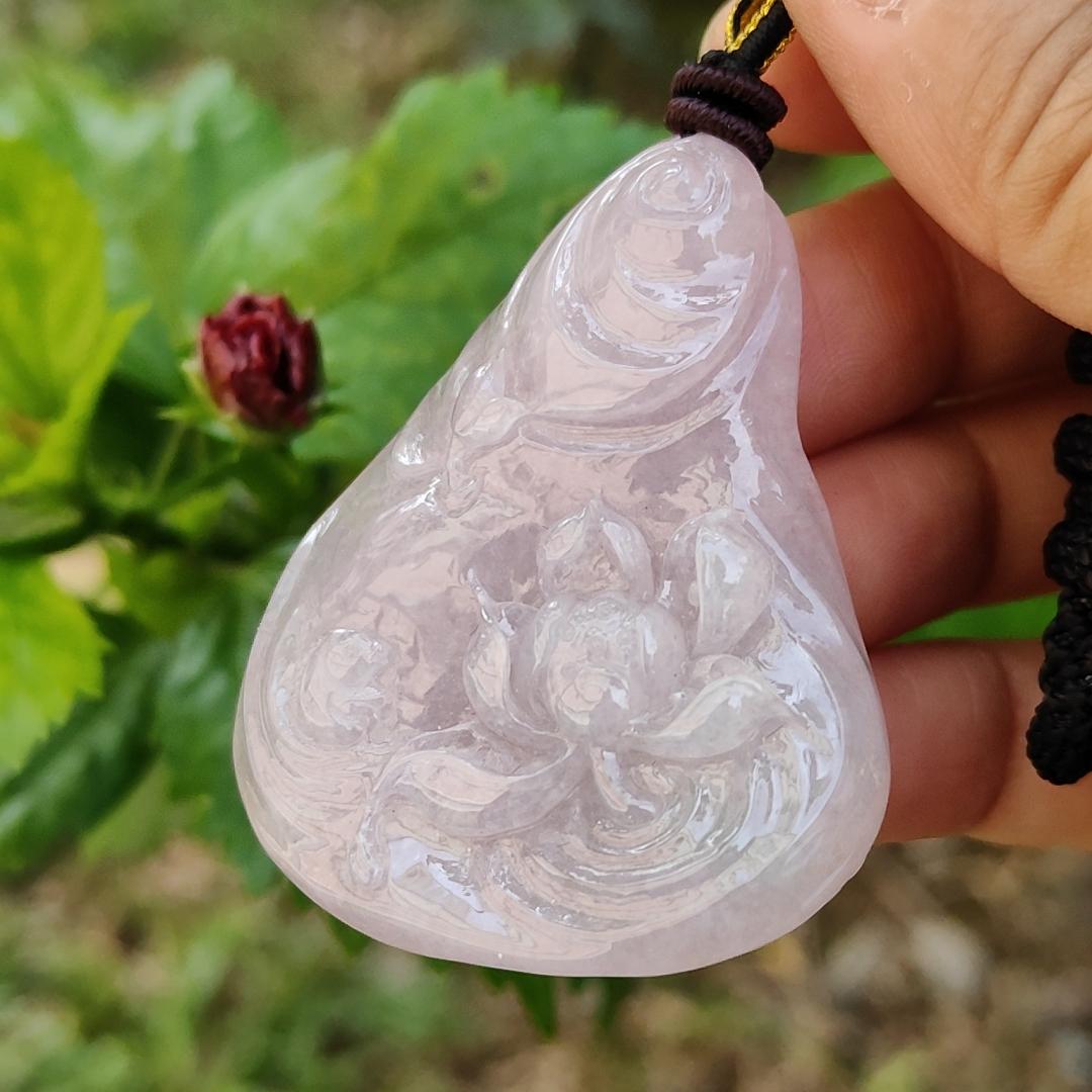 Rare Pinkish Lavender Natural Type A Pendant