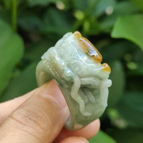 a hand holding a jade ring