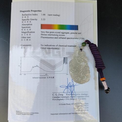 a book with a silver pendant and a string