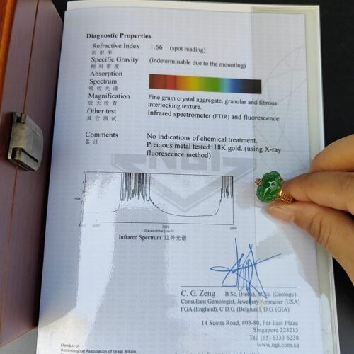 a hand holding a ring with a signature on it