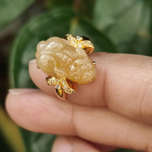 a hand holding a gold ring