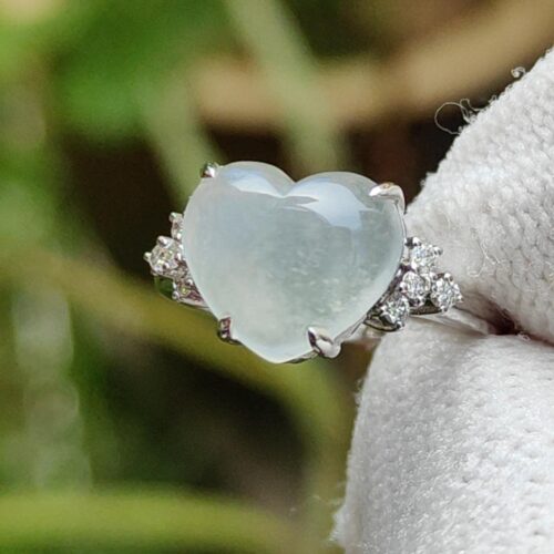 a ring with a heart shaped stone