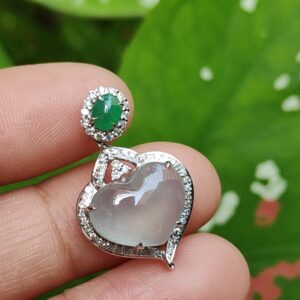 Highly Translucent Heart Shape Natural Type A Jadeite pendant