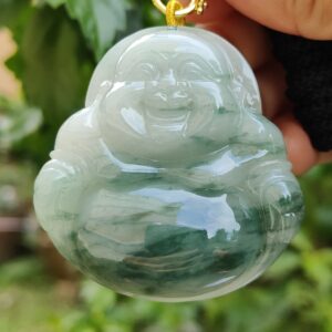 Translucent Floating bluish green patches Buddha