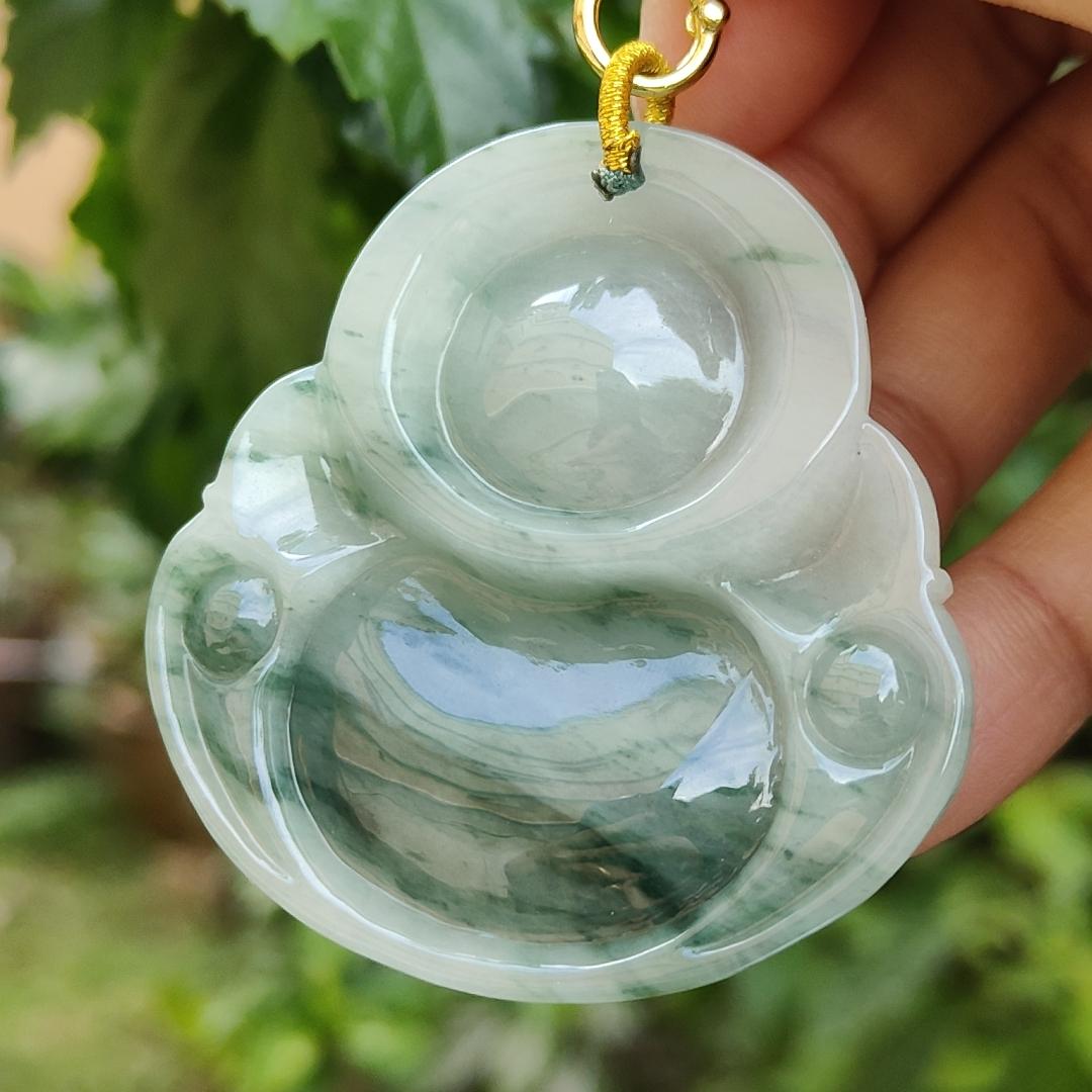 Translucent Floating bluish green patches Buddha