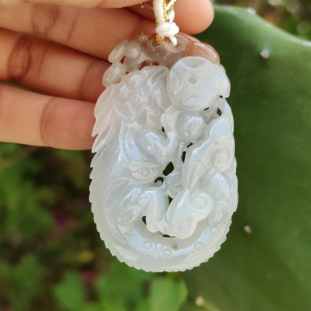 Carved with lizard, bat, peanut, coin and ruyi