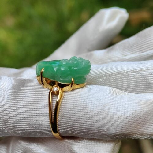 a ring on a white cloth