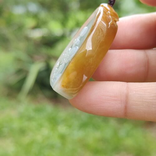 Old Pit Yellow Jadeite Buddha 8