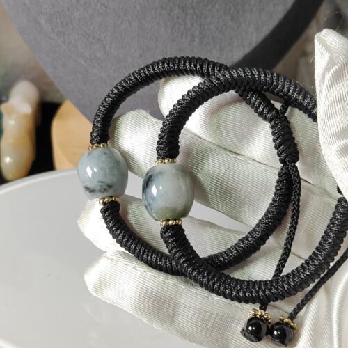 a black and grey beaded necklace