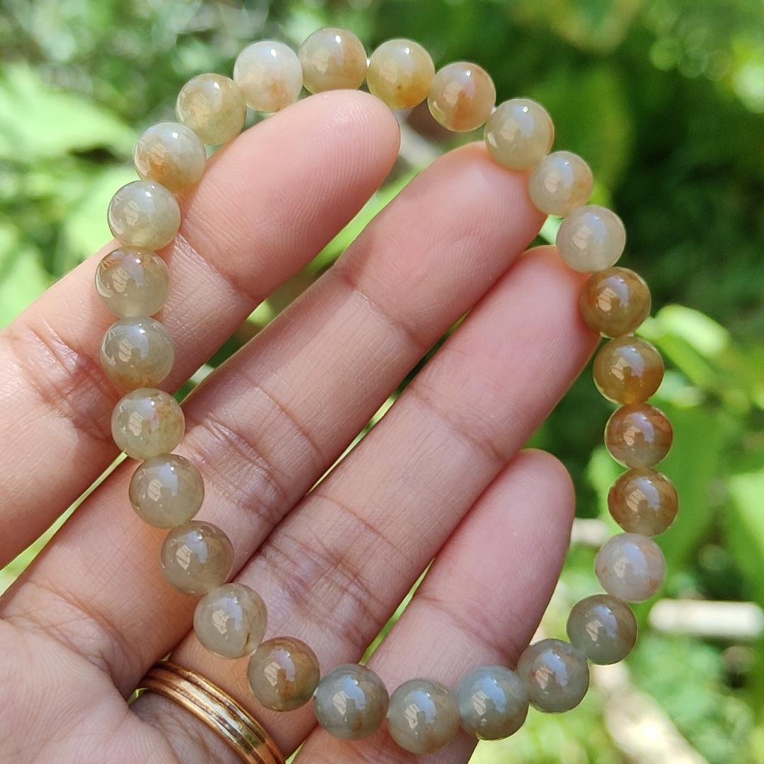 Semi Icy Premium Yellow with floating red beads