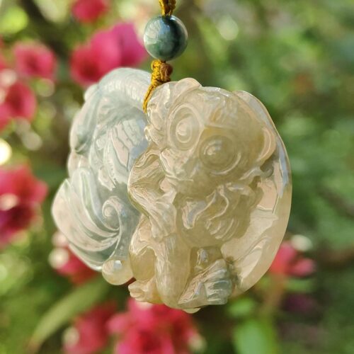 a jade pendant from a string