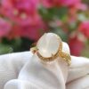 a ring on a white cloth