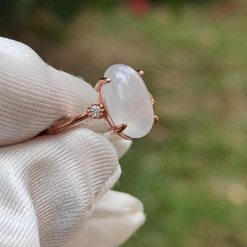 一只戴着手套的手拿着戒指