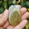 a hand holding a jade pendant