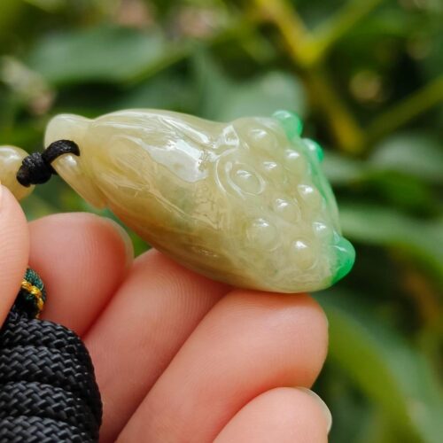 ஜேட் பதக்கத்தை வைத்திருக்கும் ஒரு கை