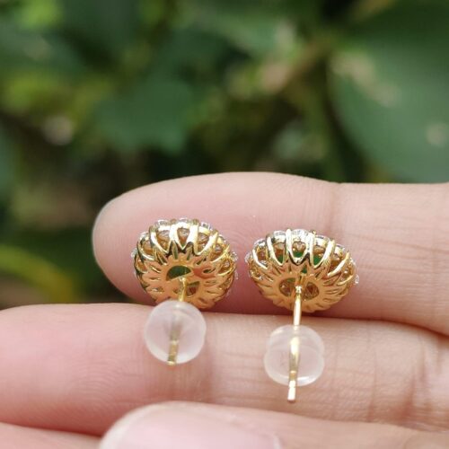 ஒரு ஜோடி காதணிகளை வைத்திருக்கும் நபர்