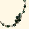 a bracelet with green stones and - 10 Dark Green Cabochons