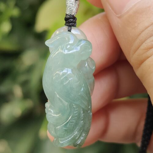 Green Parrot Natural Jadeite Jade Pendant Image 4