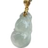 Pingente de cabaça de jadeíte tipo A translúcido premium com fecho de ouro 18k imagem 9