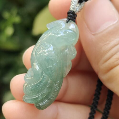 Green Parrot Natural Jadeite Jade Pendant Image 8