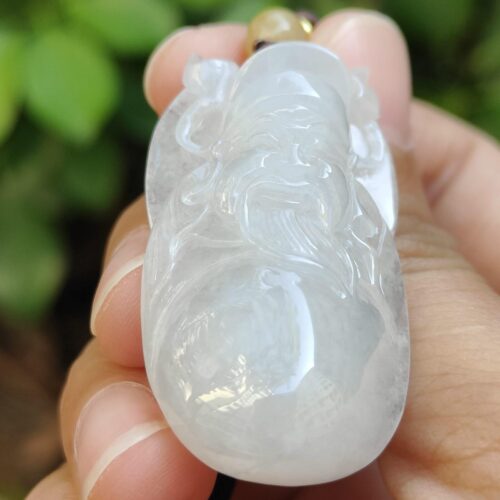 God of Fortune Pendant - Natural Jadeite Jade - Image 10