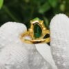 Green Three Legs Toad Jadeite Jade Cabochon Set with 18k Gold as Ring Image 1