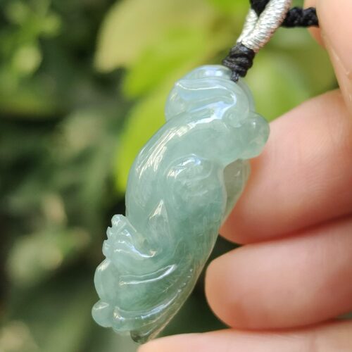 Green Parrot Natural Jadeite Jade Pendant Image 1