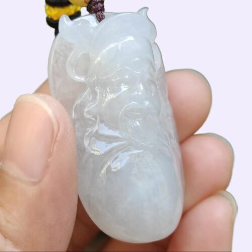 God of Fortune Pendant - Natural Jadeite Jade - Image 11