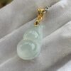 Pingente de cabaça de jadeíte translúcido premium tipo A com fecho de ouro 18K imagem 9