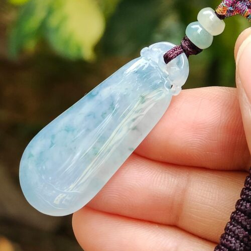 Light Lavender with light green patches crafted as nothing high quality jadeite pendant image 5