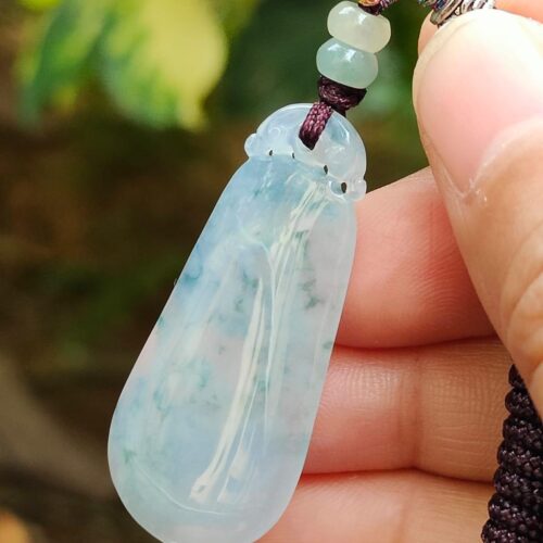 Light Lavender with light green patches crafted as nothing high quality jadeite pendant image 4