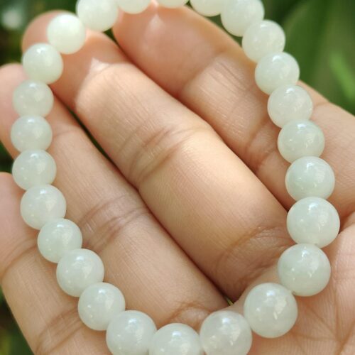 7.3mm Light Green Hue 25 beads bracelet with 90% perfection ⚗️- #Y.P.Q - Meragi Park Jadeite Testing Ground - 40 Meragi Rd, Singapore 487917 ⚗️ with SS Reflection Passed Test 5