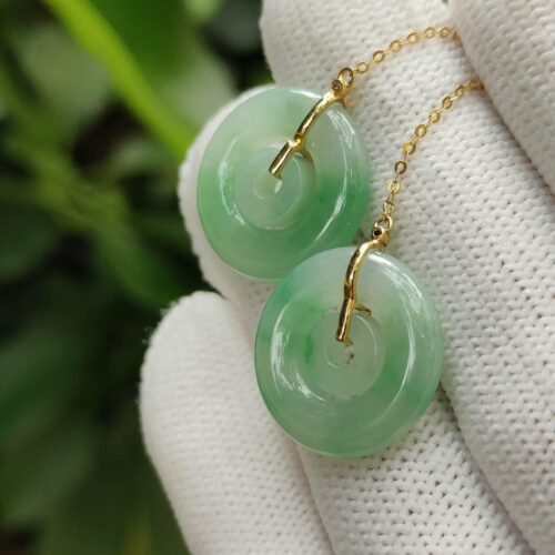 Jade & Gold Earrings - Location: SG Jalan Meragi Park - Simei HDB Playground - Y.P.Q Certified testing approved 7