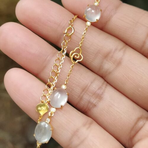 Icy Translucent Jadeite Bracelet 18k gold - Simei HDB Jalan Meragi Park YPQ Certified On hand View Passed 7