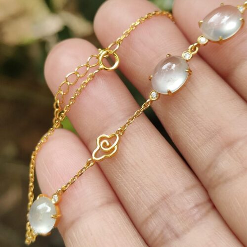Icy Translucent Jadeite Bracelet 18k gold - Simei HDB Jalan Meragi Park YPQ Certified Passed 2