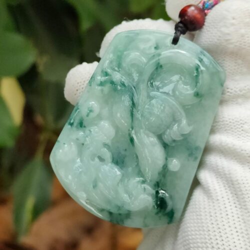 Pixiu Talisman - Type A Natural Jadeite Pendant - location: Jalan Meragi Park Simei Playground - Y.P.Q Certified test - approved 9